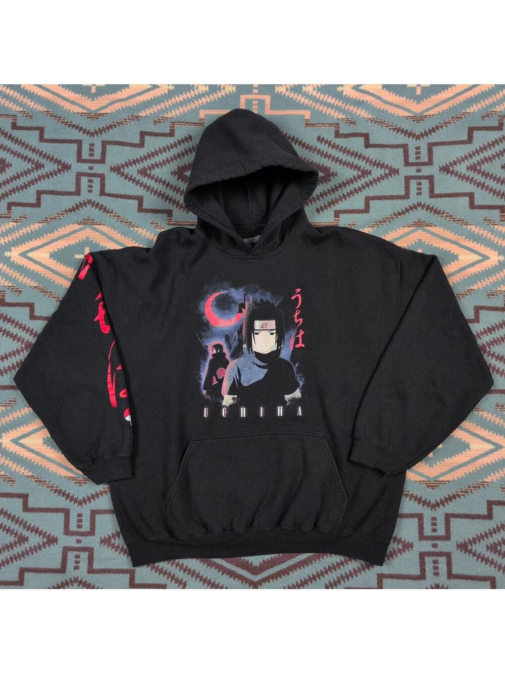 Naruto Itachi Uchiha SASUKE Goat Crew Hoodie Sweater Men's size Large/XL Anime